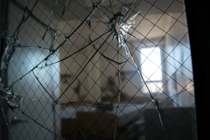 broken glass abandoned hospital