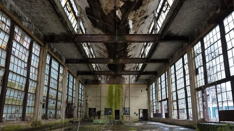inside abandoned peter's cartridge company kings mills ohio