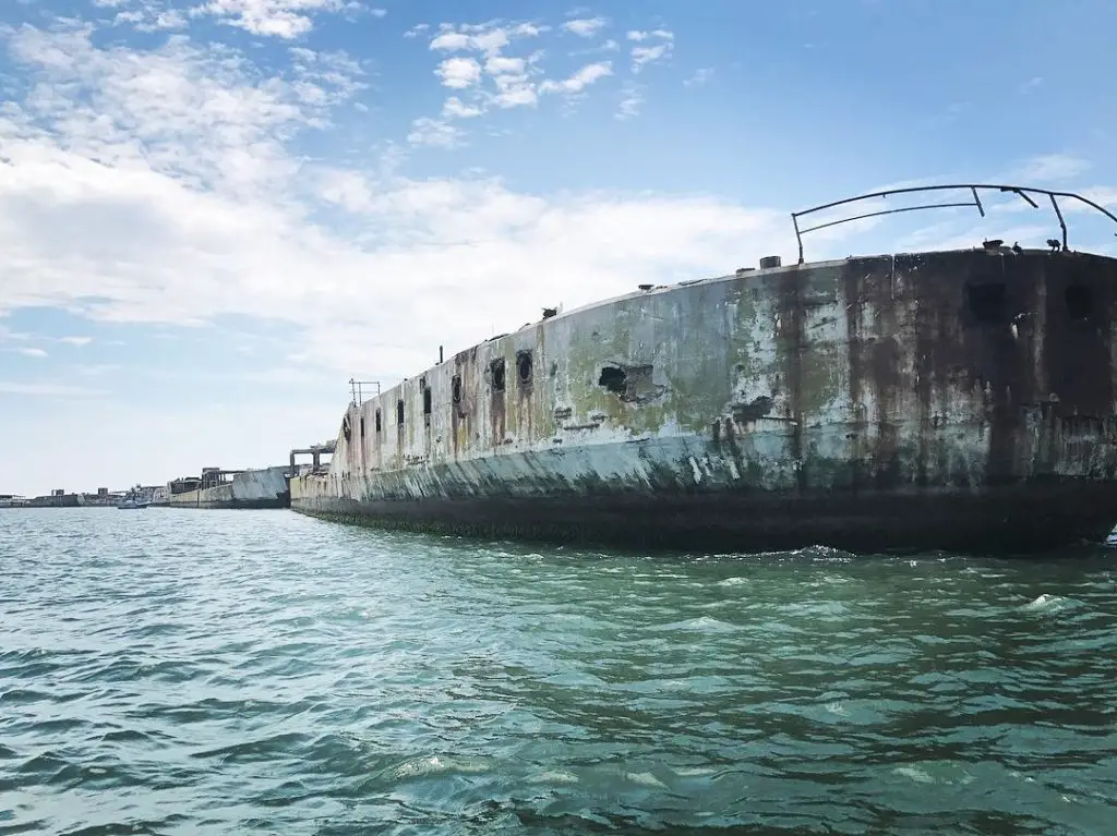 abandoned ships around the world, the kiptopeke concrete ships