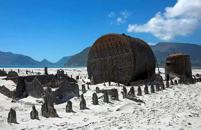 SS Kakapo buried in the sand