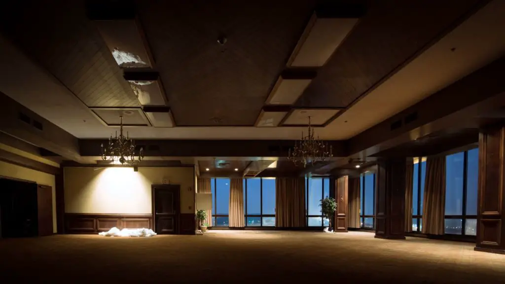 abandoned hotel ballroom