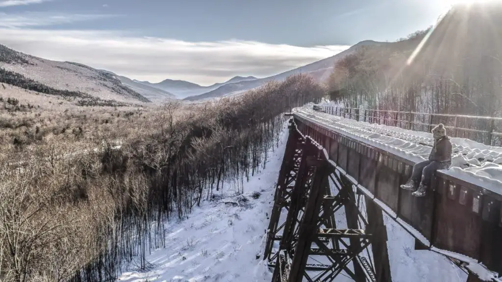 abandoned snowy railroad