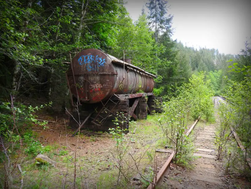 abandoned railroad in Oregon water tank